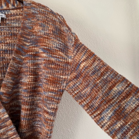 NINE WEST Oversized Wrap Sweater Small Belted Knit Coastal Boho Chic Eclectic - Picture 9 of 16